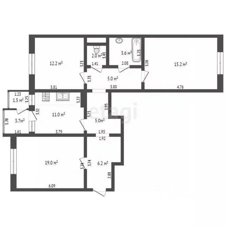 3-к кв. Крым, Евпатория ул. 9 Мая, 45Б (80.1 м) - Фото 1