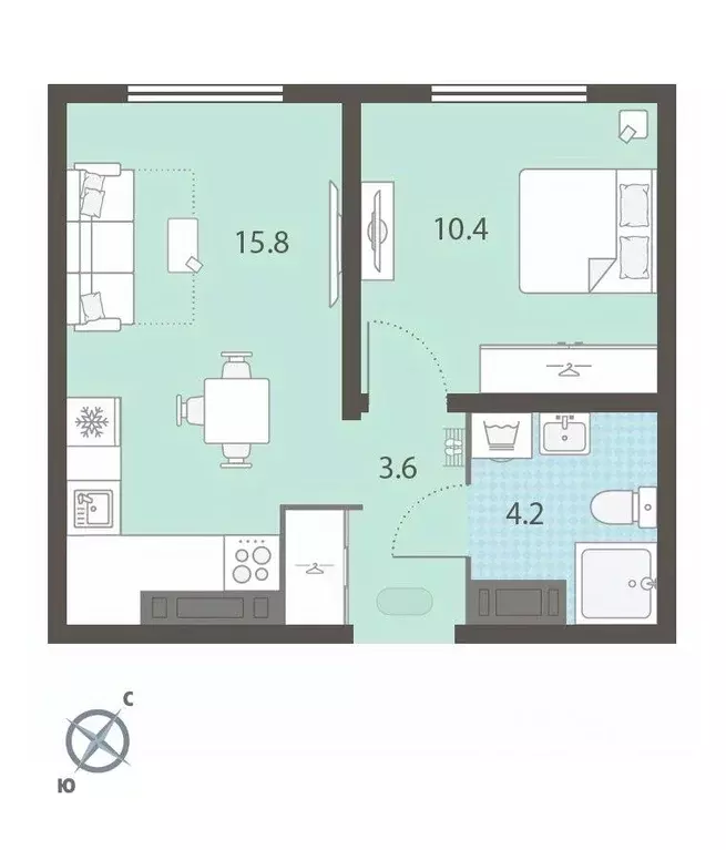 1-к кв. Свердловская область, Екатеринбург Комсомольский жилрайон, ... - Фото 2