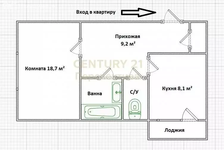 1-комнатная квартира: Москва, улица Авиаконструктора Миля, 19 (41.7 м) - Фото 2
