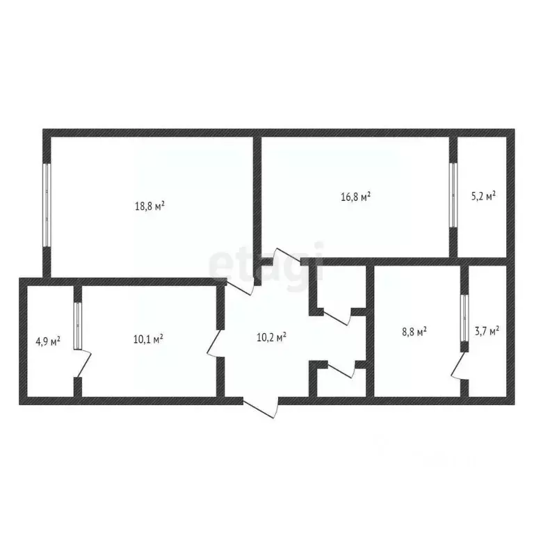 3-к кв. Дагестан, Махачкала ул. Лаптиева, 67Б (83.0 м) - Фото 1
