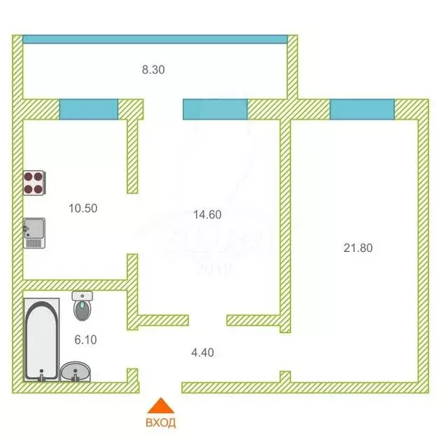 2-комнатная квартира: Тюмень, Солнечный проезд, 7 (56.7 м) - Фото 1