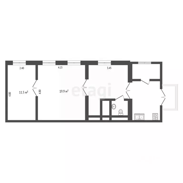 2-к кв. Челябинская область, Кыштымский городской округ, пос. Увильды ... - Фото 2