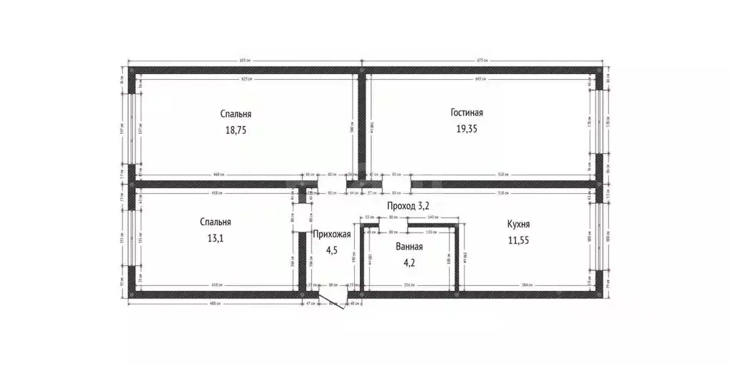 3-к кв. Дагестан, Каспийск Октябрьская ул., 8 (74.0 м) - Фото 2