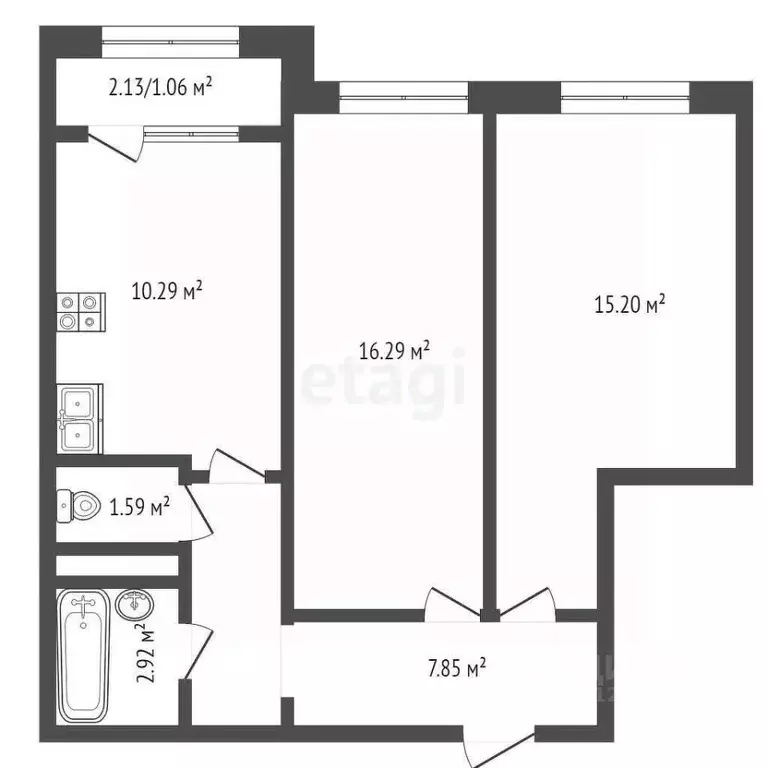 2-к кв. Московская область, Ленинский городской округ, Лопатино пгт ... - Фото 2