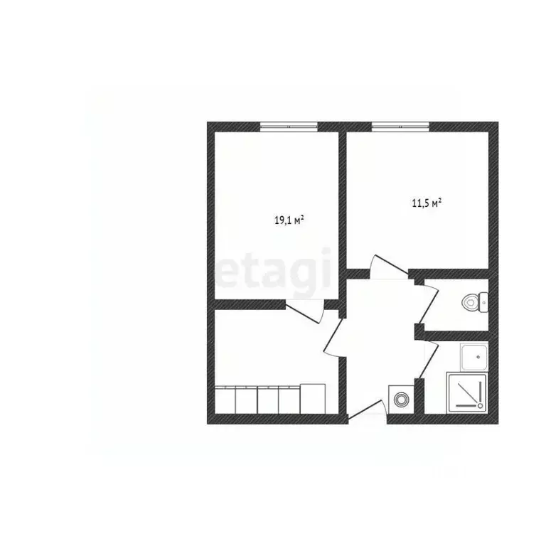 Комната Белгородская область, Белгород ул. Пушкина, 12 (30.6 м) - Фото 2