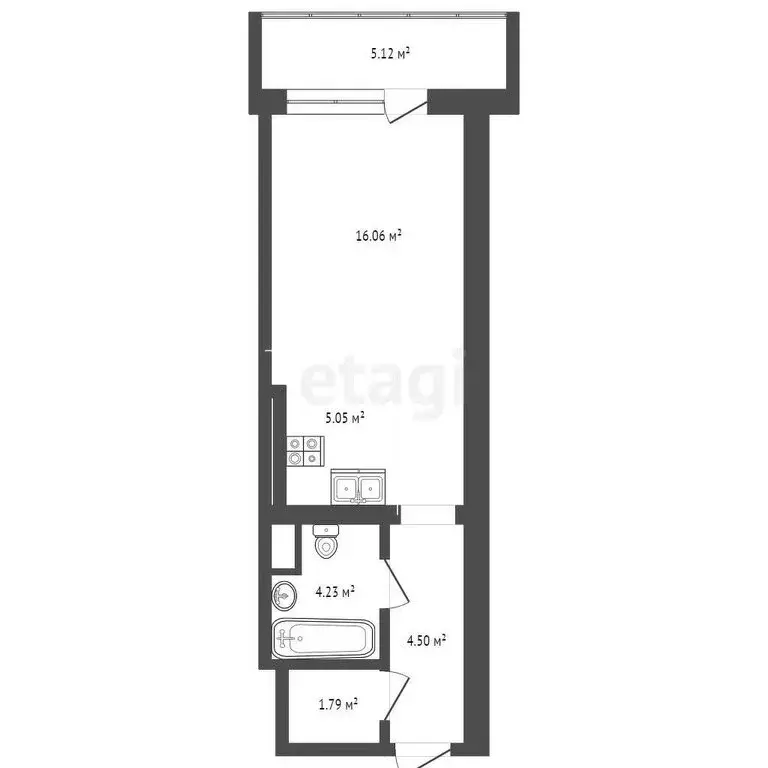 1-комнатная квартира: Ялта, Бакунинский проезд, 13 (36.4 м) - Фото 0