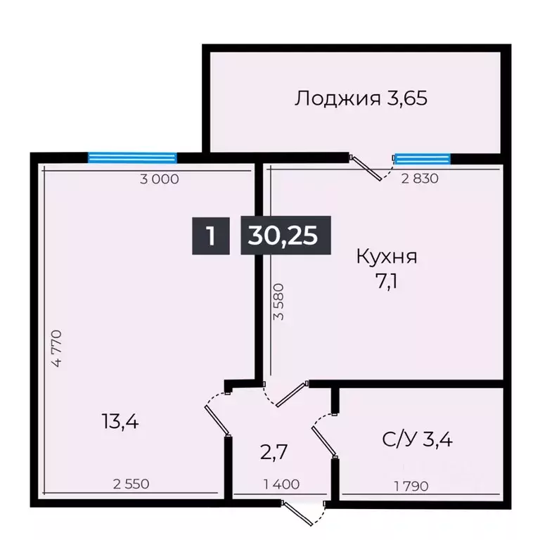 1-к кв. Ставропольский край, Ставрополь ул. Южный обход, 53В (30.25 м) - Фото 0