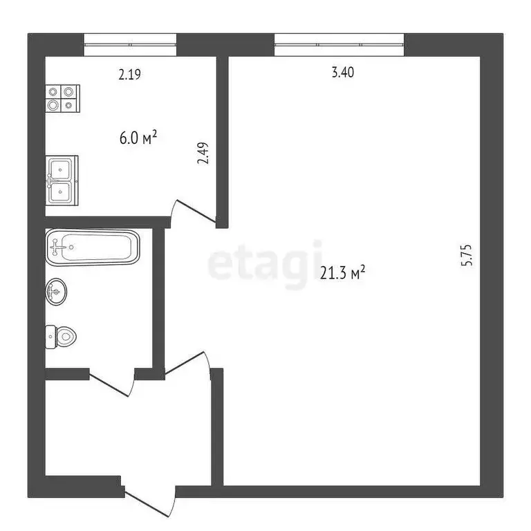 1-комнатная квартира: село Мильково, Дорожная улица, 14 (29.2 м) - Фото 0