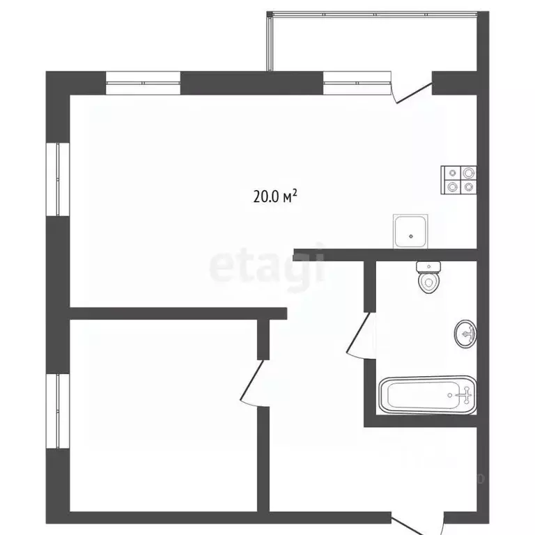 1-к кв. Тюменская область, Тюмень ул. Беляева, 35к1 (51.9 м) - Фото 0