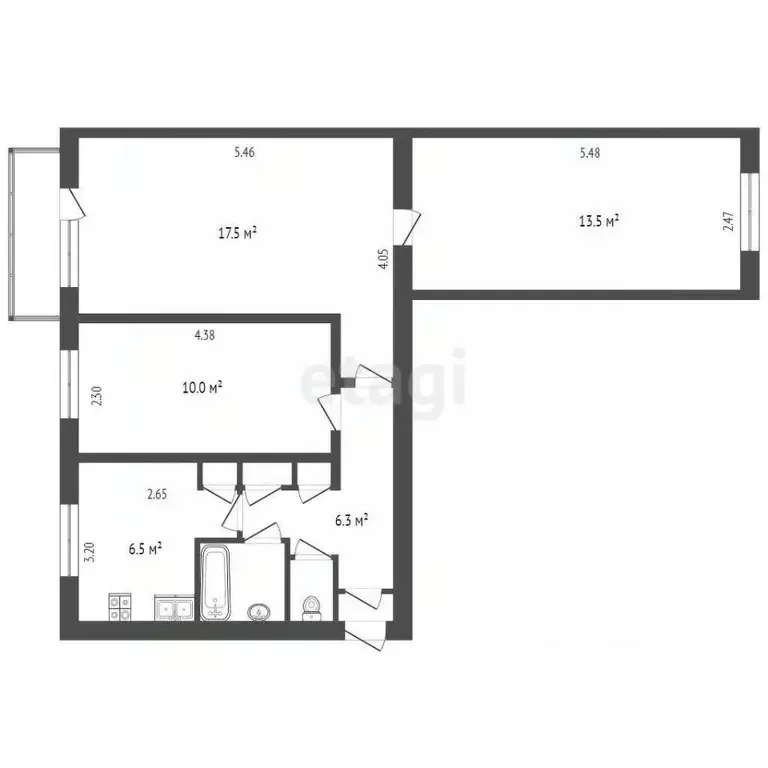 3-к кв. Новгородская область, Боровичи Школьный бул., 11 (58.3 м) - Фото 1