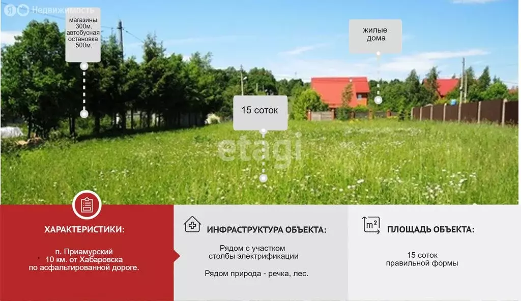 Участок в посёлок Приамурский, улица Гагарина (15.5 м) - Фото 1