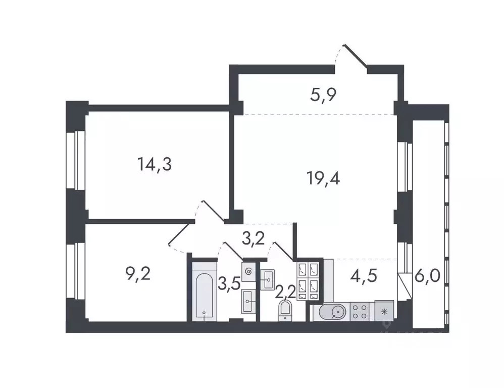 3-к кв. Кировская область, Киров ул. Чистопрудненская, 13 (68.2 м) - Фото 1