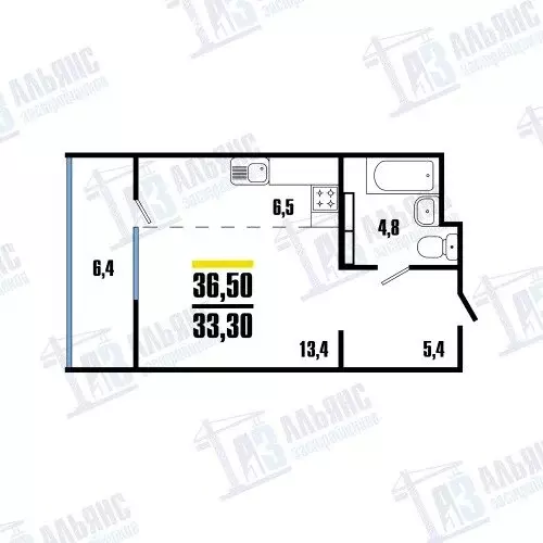 Квартира-студия: Артём, улица Кирова, 78Б (36.5 м) - Фото 1