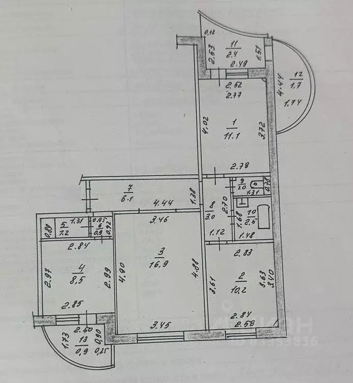 3-к кв. Татарстан, Казань ул. Ноксинский Спуск, 16 (66.4 м) - Фото 2
