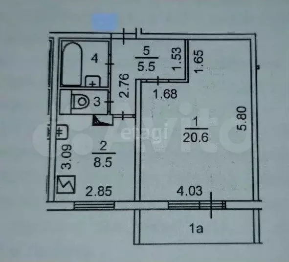 1-к. квартира, 38,9 м, 2/8 эт. - Фото 0