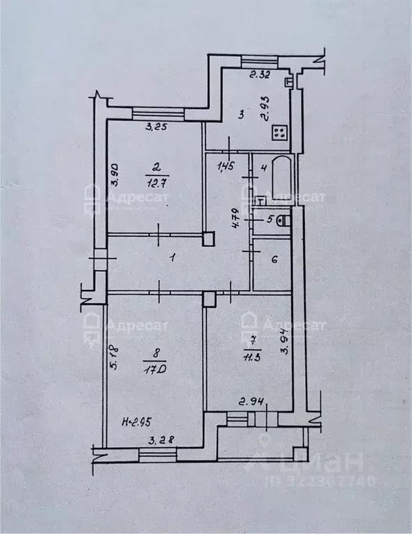 3-к кв. Волгоградская область, Волгоград ул. Дзержинского, 13 (69.0 м) - Фото 0