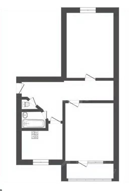 2-к кв. Воронежская область, Поворино Школьный пер., 10 (47.5 м) - Фото 2