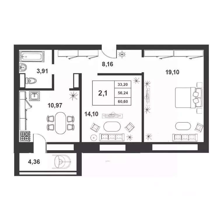 2-к кв. Новгородская область, Великий Новгород ул. Королева, 22к2 ... - Фото 0