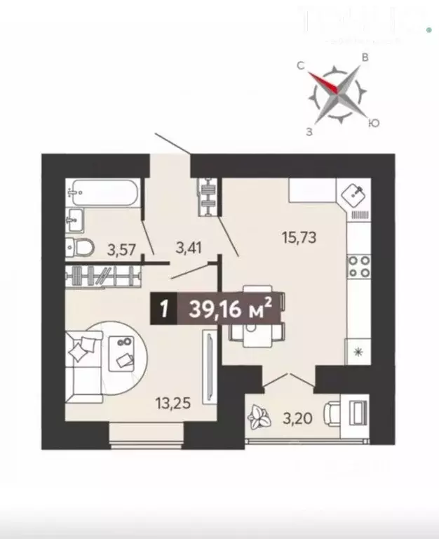 1-к кв. Пензенская область, Пенза ул. 8 Марта, 31к5 (39.16 м) - Фото 0
