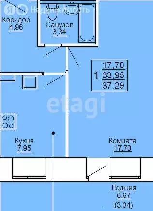 1-комнатная квартира: Пермь, Сокольская улица, 10Б (37.2 м) - Фото 0