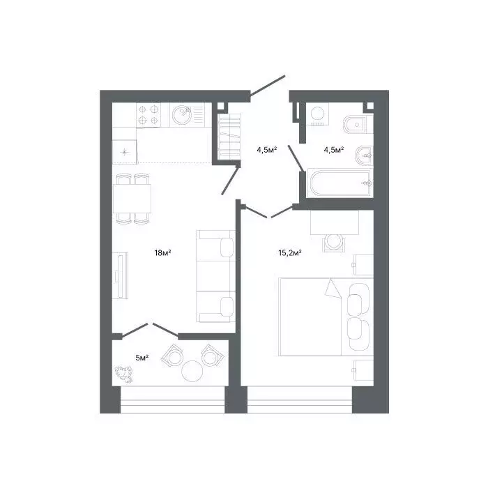 1-комнатная квартира: Екатеринбург, улица Мира, 47 (46 м) - Фото 2