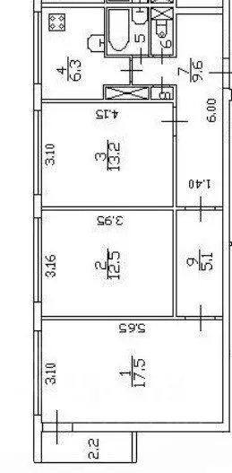 3-к кв. Санкт-Петербург ул. Тамбасова, 2К2 (67.4 м) - Фото 1