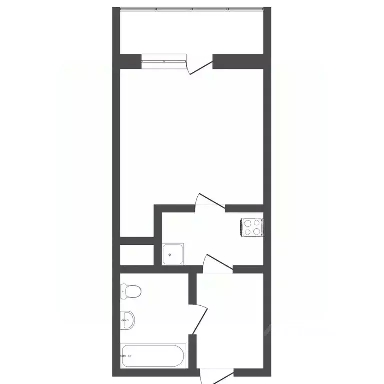 Студия Тюменская область, Тюмень ул. Вадима Бованенко, 3 (24.0 м) - Фото 2