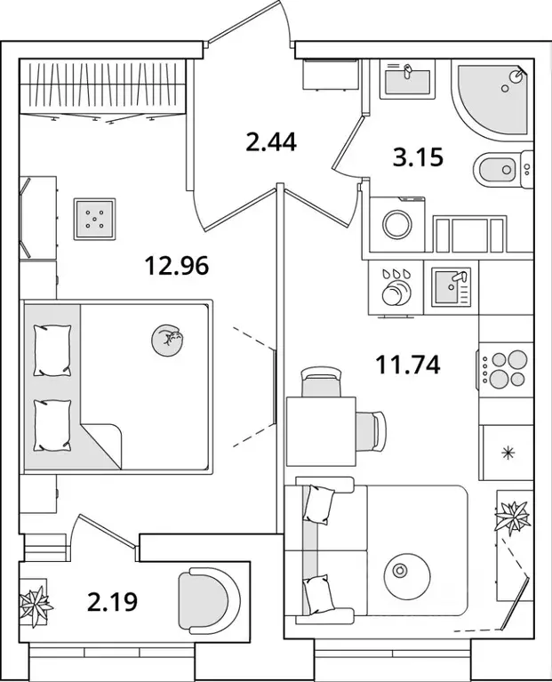 1-к кв. Санкт-Петербург Полюстровский просп., 75 (31.1 м) - Фото 1