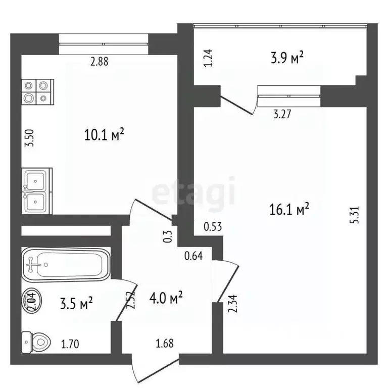 1-к кв. Краснодарский край, Анапа Анапское ш., 24к6 (38.0 м) - Фото 2