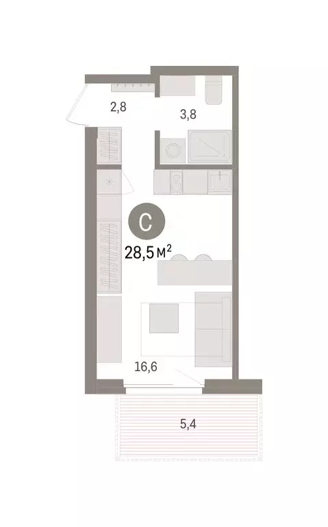 Квартира-студия: Новосибирский район, рабочий посёлок Краснообск, 3-й ... - Фото 2