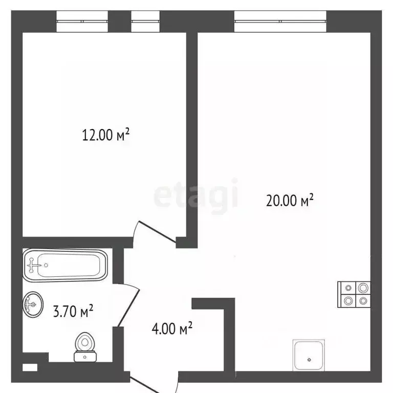 1-к кв. Тюменская область, Тюмень Полевая ул., 117к4 (39.7 м) - Фото 2