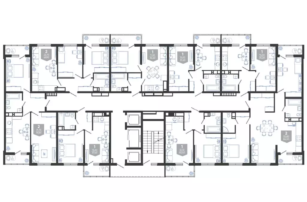 1-к кв. Краснодарский край, Новороссийск Облака жилой комплекс (33.6 ... - Фото 2