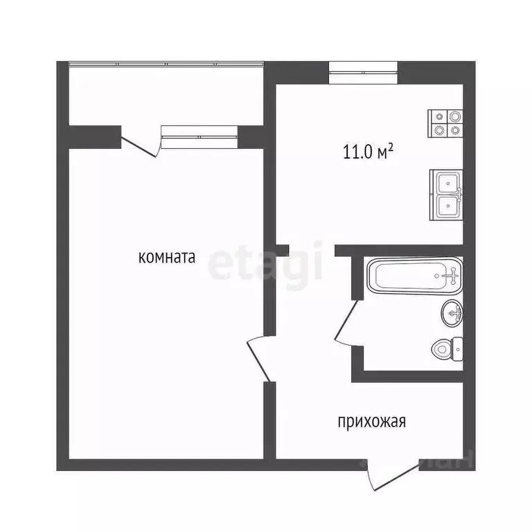 1-к кв. Владимирская область, Муром ул. 1-я Новослободская, 3 (36.4 м) - Фото 1