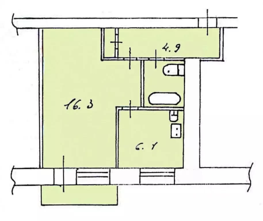 1-к кв. Красноярский край, Дивногорск Комсомольская ул., 13 (30.9 м) - Фото 1