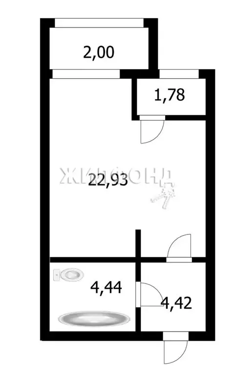 квартира-студия: бердск, ул. ленина, 124 (31.79 м) - Фото 0