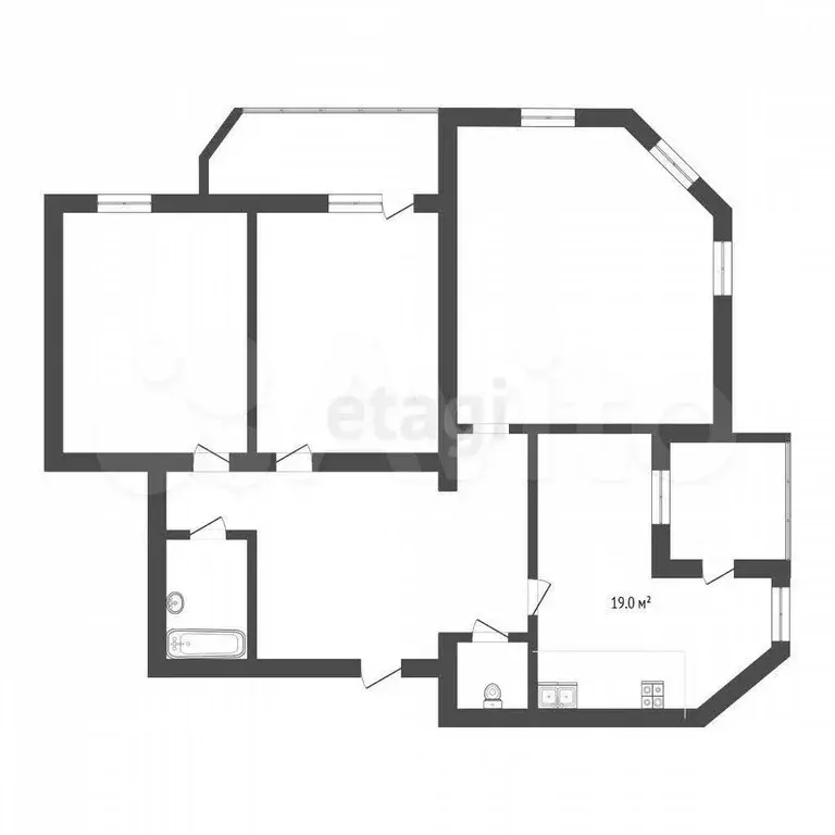 3-к. квартира, 110,4 м, 5/9 эт. - Фото 0