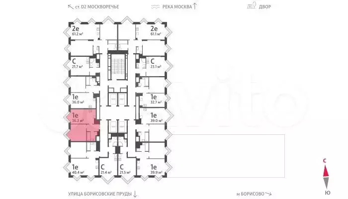 1-к. квартира, 36,3м, 25/30эт. - Фото 1