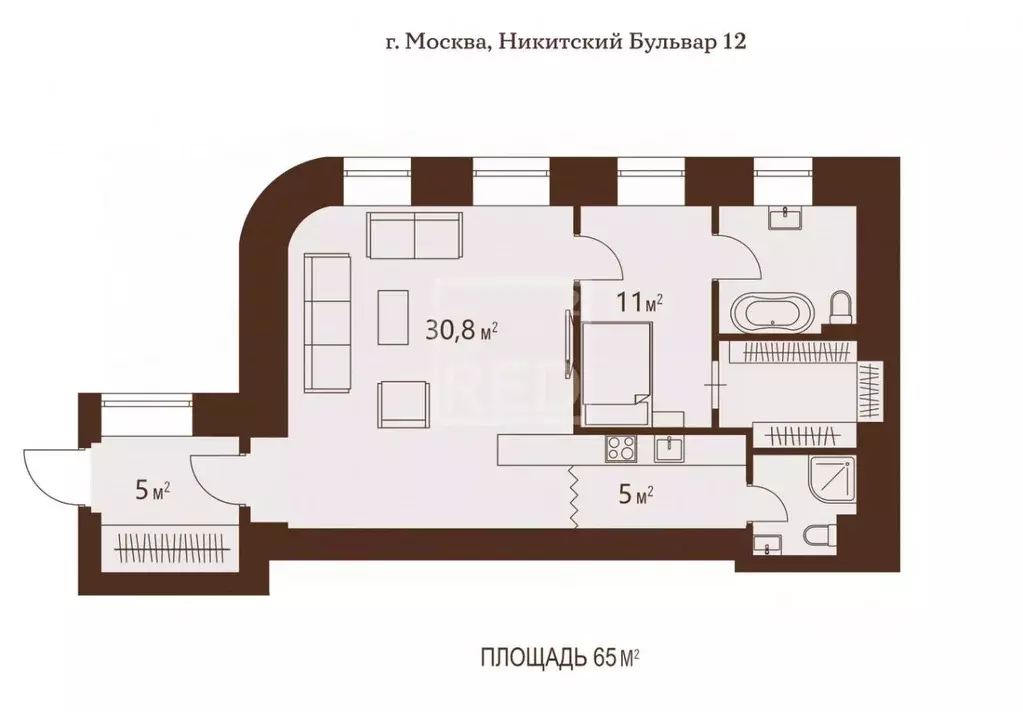 2-к кв. Москва Никитский бул., 12 (65.0 м) - Фото 2