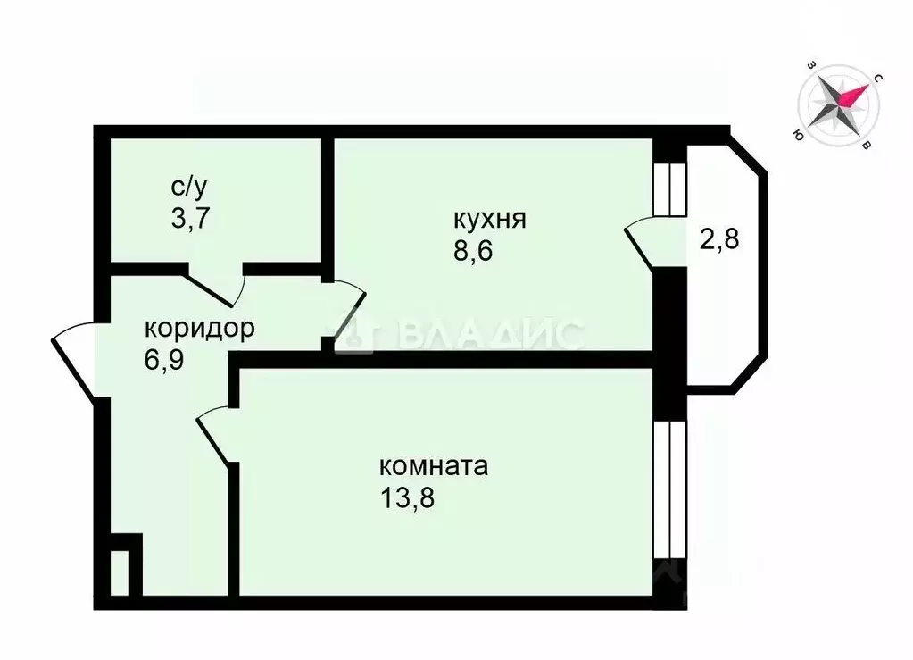 1-к кв. Санкт-Петербург, Санкт-Петербург, Ломоносов Михайловская ул., ... - Фото 1