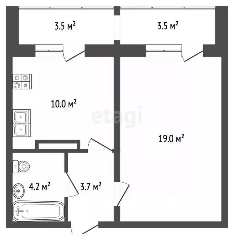 1-к кв. Орловская область, Орловский муниципальный округ, д. Жилина ... - Фото 2