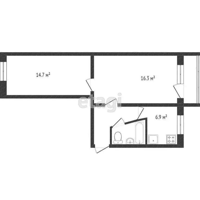 2-комнатная квартира: Златоуст, улица Островского, 1В (44 м) - Фото 1