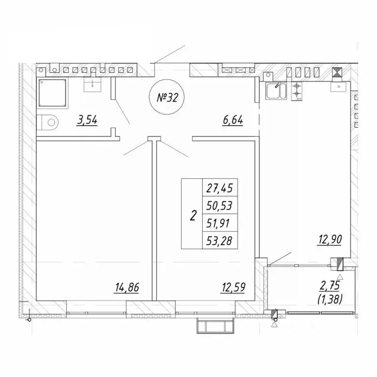 2-к кв. Калининградская область, Зеленоградск  (51.91 м) - Фото 1