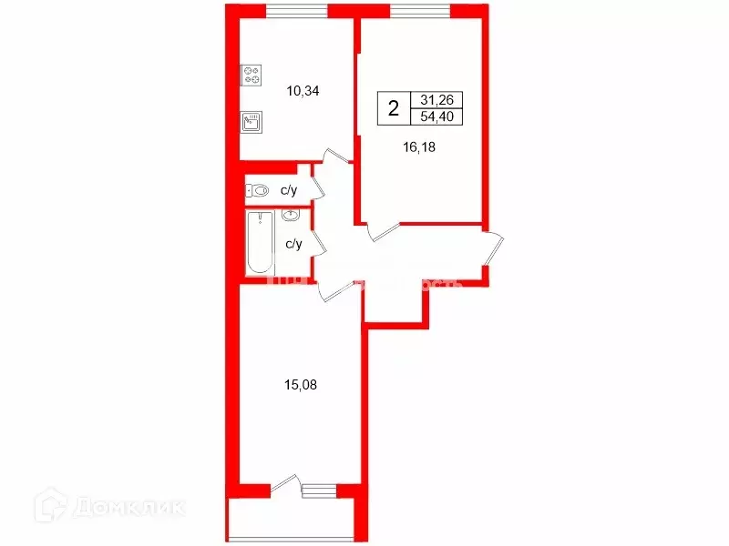 Продаётся 2-к квартира, 54.4 м - Фото 0
