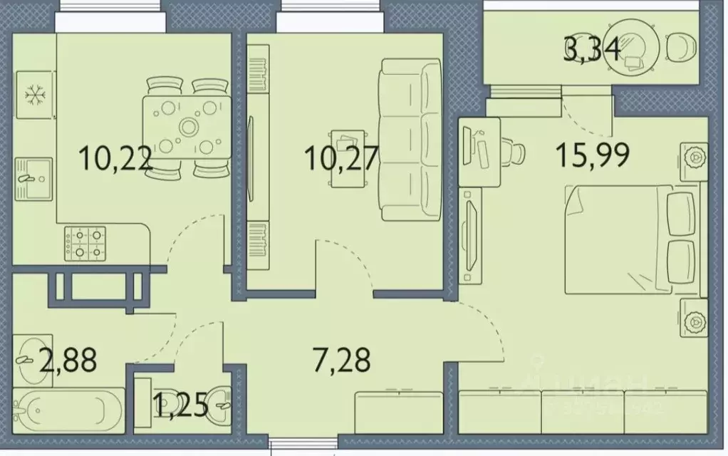 2-к кв. Брянская область, Брянск просп. Станке Димитрова, 67к7 (49.6 ... - Фото 1