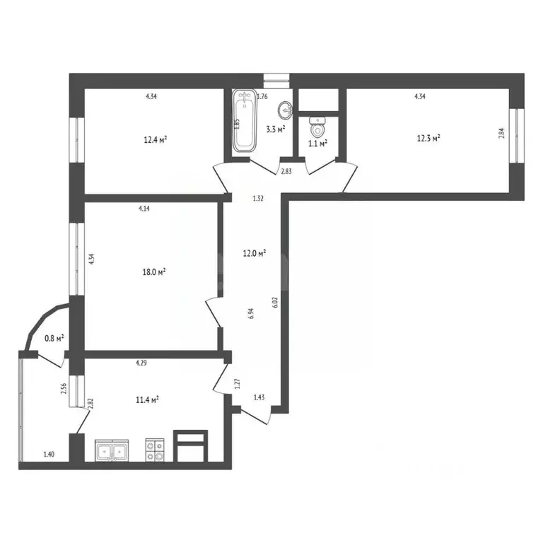 3-к кв. Московская область, Клин Клин-5 городок, ул. Центральная, 74с1 ... - Фото 2