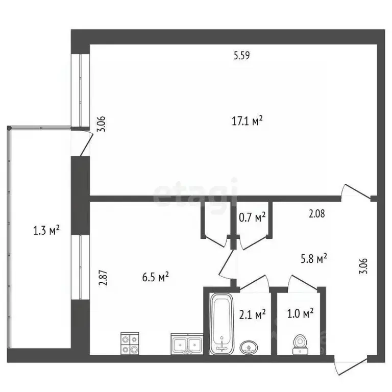 1-к кв. Мордовия, Саранск ул. Металлургов, 9 (33.2 м) - Фото 2