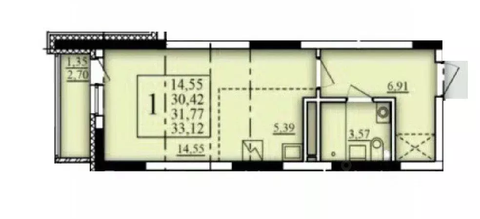 1-к кв. Башкортостан, Уфа Затон-Восточный жилрайон, Паруса жилой ... - Фото 1