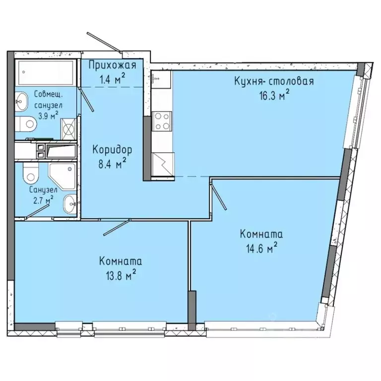 2-к кв. Удмуртия, Ижевск ул. Ленина, 91/1 (61.1 м) - Фото 0