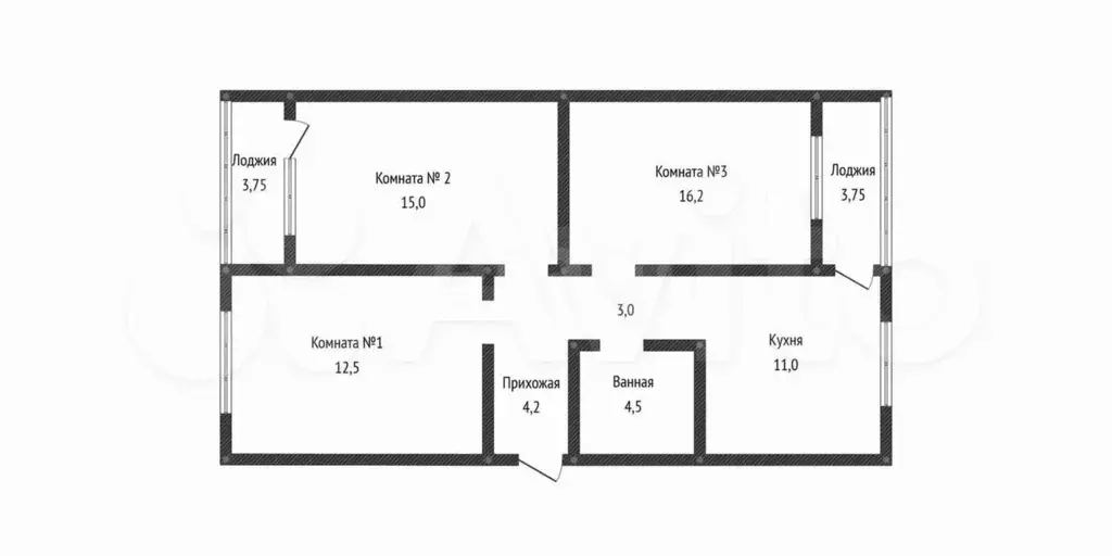 3-к. квартира, 70 м, 1/6 эт. - Фото 0