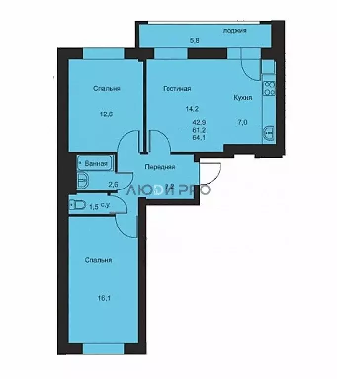3-к кв. Кировская область, Киров ул. Современная, 13 (61.2 м) - Фото 2